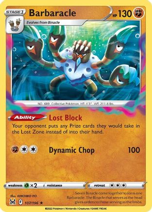 Barbaracle (107) Reverse Holofoil - Lost Origin