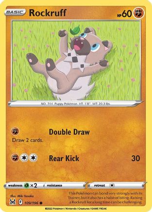 Rockruff (109) Reverse Holofoil - Lost Origin