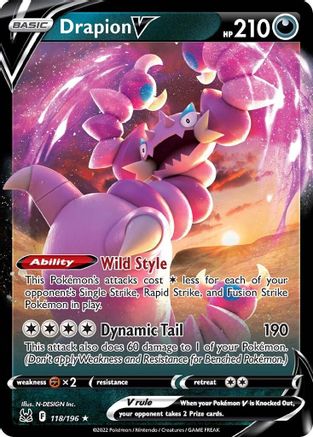 Drapion V (118) Holofoil - Lost Origin