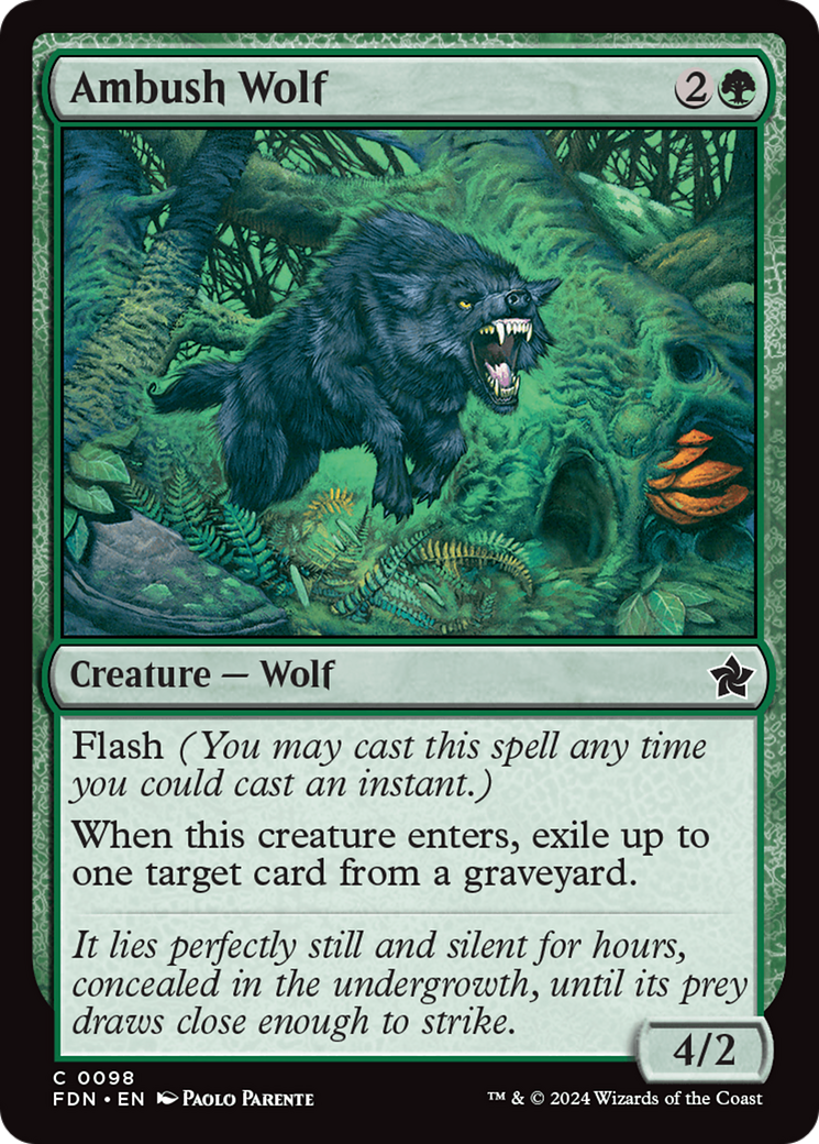 Ambush Wolf (098) Foil - Foundations