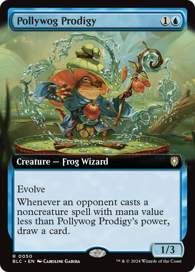 Pollywog Prodigy (Extended Art) (050) - Bloomburrow Commander