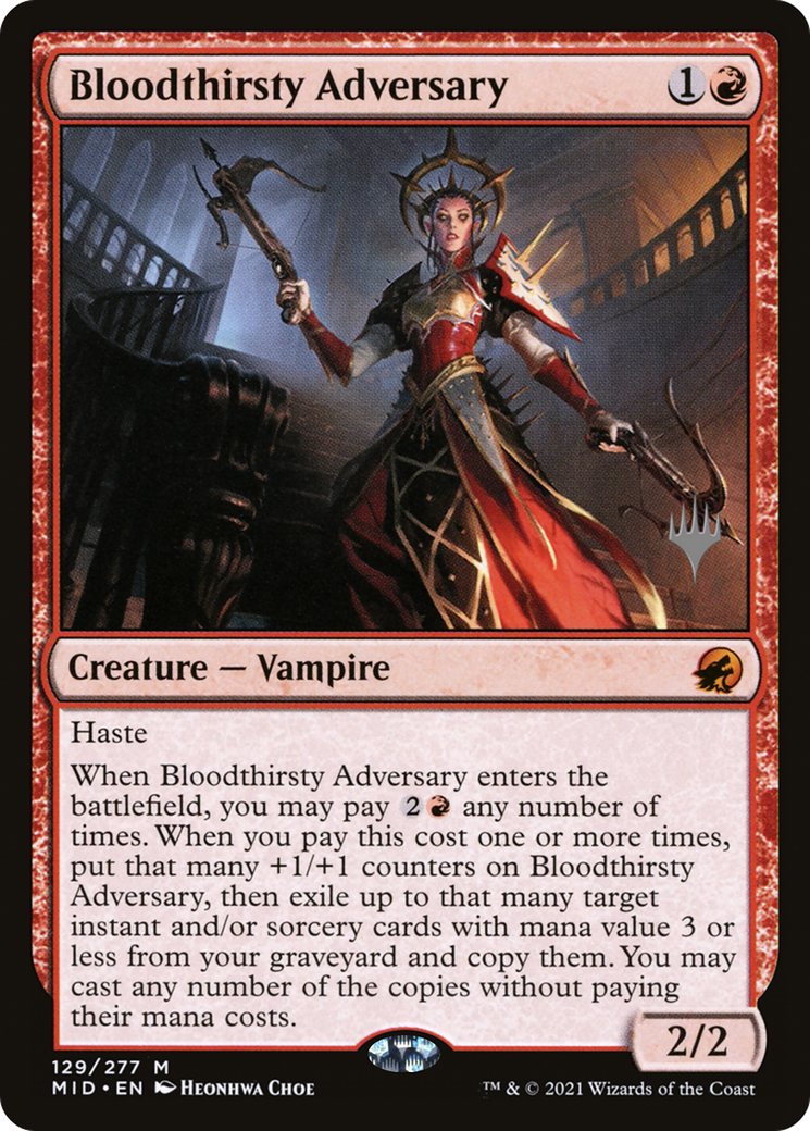 Bloodthirsty Adversary (129p) Foil - Innistrad: Midnight Hunt Promos