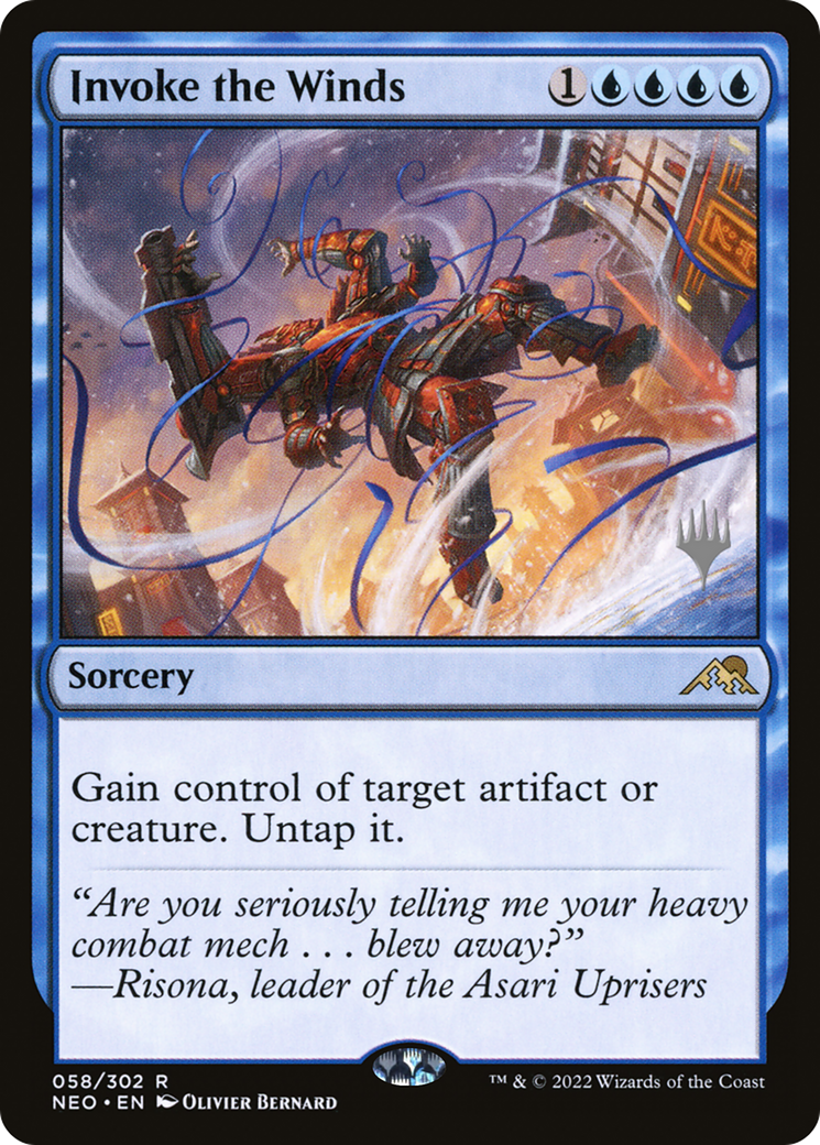 Invoke the Winds (58p) Foil - Kamigawa: Neon Dynasty Promos