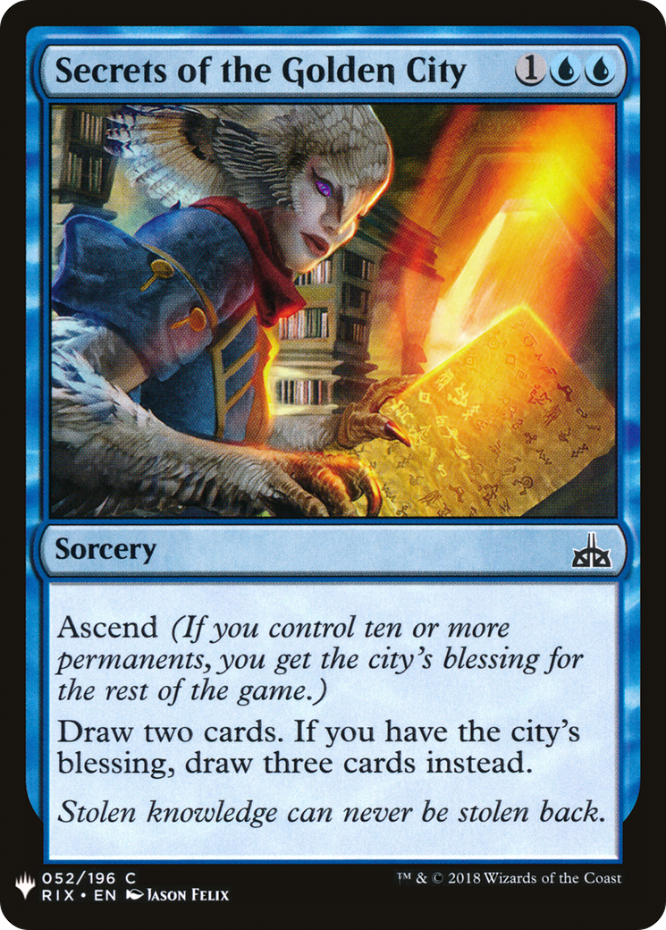 Secrets of the Golden City (RIX-52) - The List