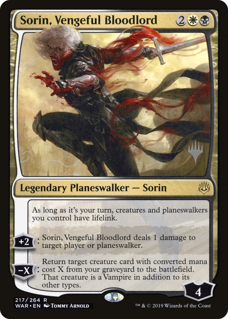 Sorin, Vengeful Bloodlord (217p) - War of the Spark Promos