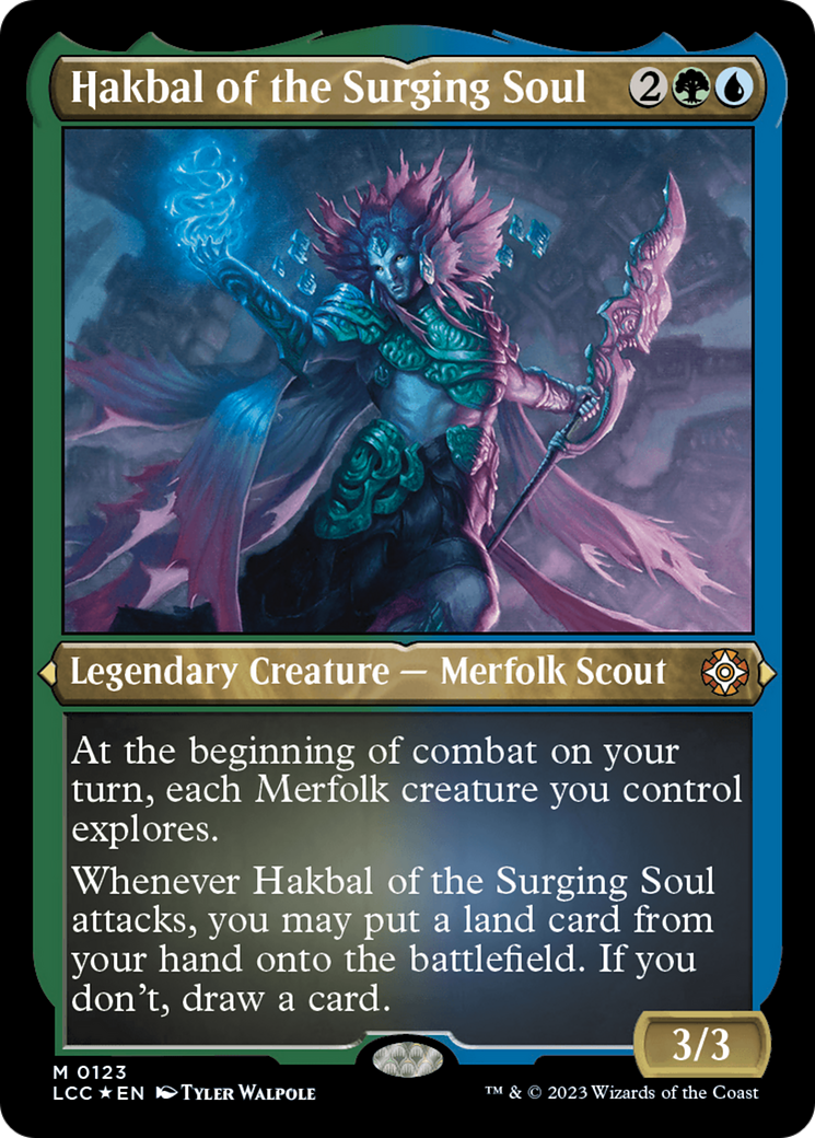 Hakbal of the Surging Soul (Display Commander) – Thick Stock (123) Foil - The Lost Caverns of Ixalan Commander