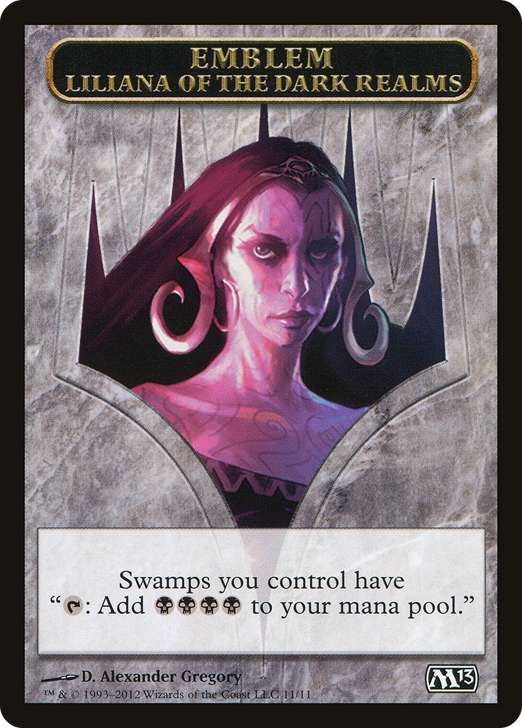 Emblem – Liliana of the Dark Realms (011) - Magic 2013 Tokens