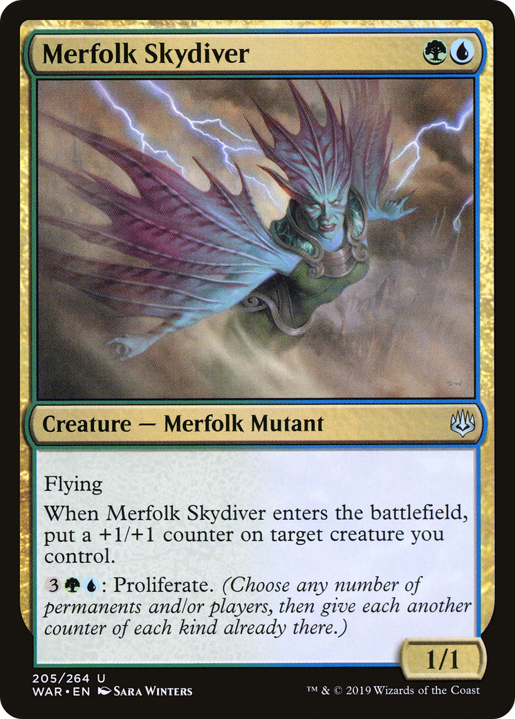 Merfolk Skydiver (205) - War of the Spark