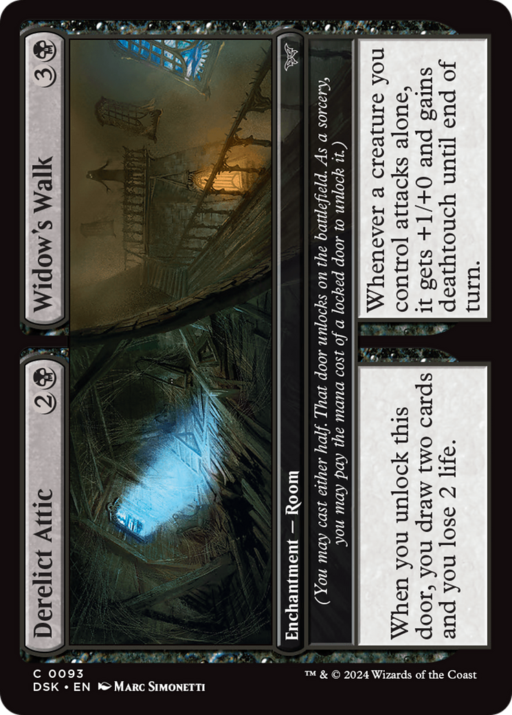 Derelict Attic // Widow's Walk (093) Foil - Duskmourn: House of Horror