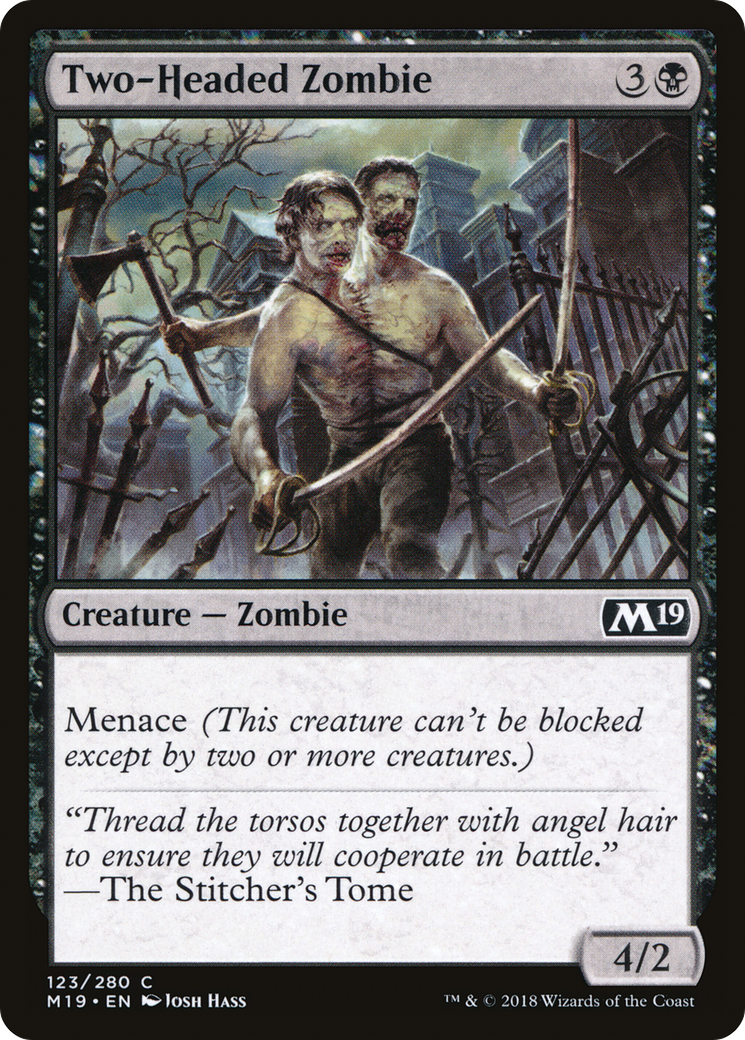 Two-Headed Zombie (123) Foil - Core Set 2019