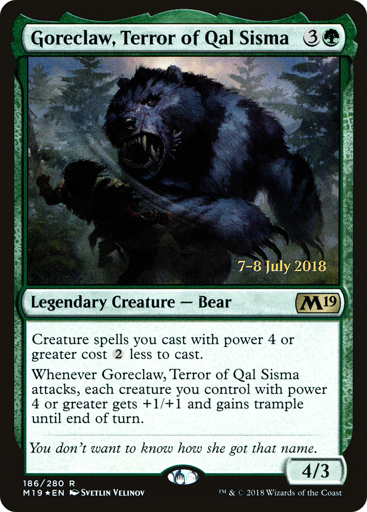 Goreclaw, Terror of Qal Sisma (186) Foil - Core Set 2019 Promos