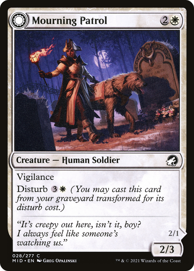 Mourning Patrol // Morning Apparition (028) Foil - Innistrad: Midnight Hunt