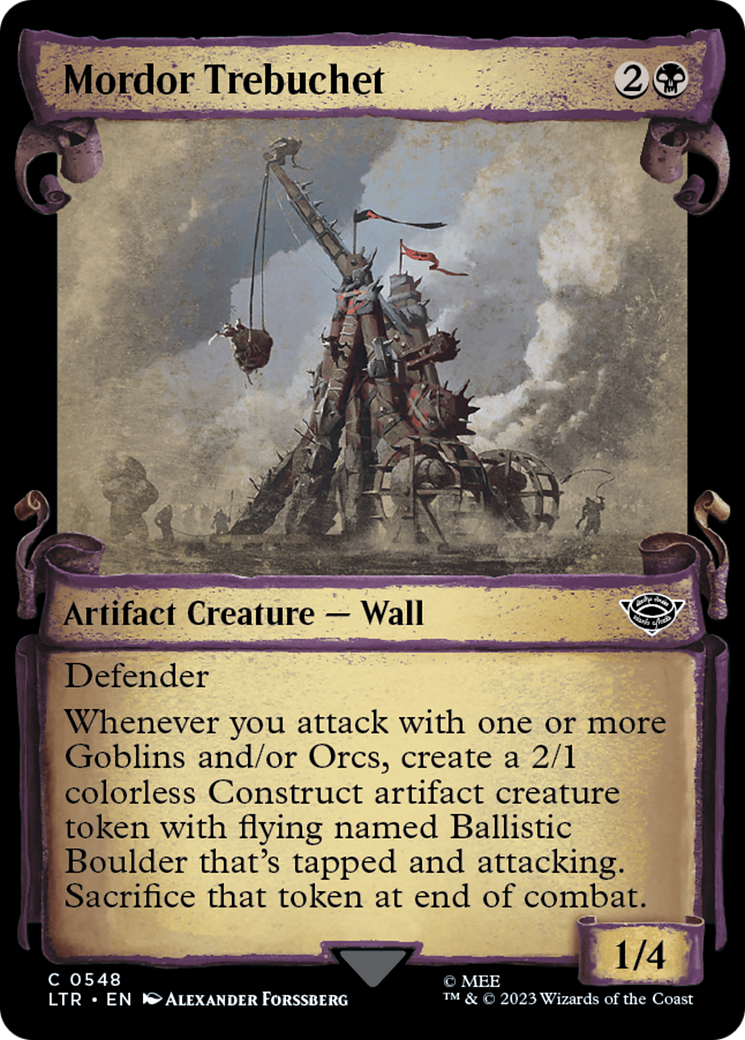 Mordor Trebuchet (Showcase Scrolls) (Showcase) (548) Foil - The Lord of the Rings: Tales of Middle-earth