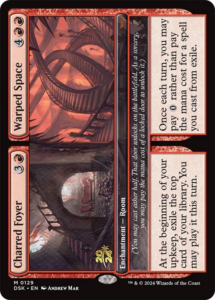 Charred Foyer // Warped Space (129) Foil - Duskmourn: House of Horror Promos