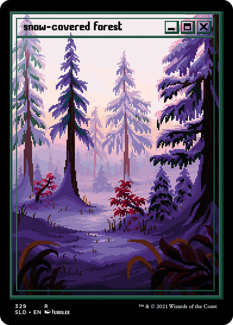 Snow-Covered Forest (PixelSnowLands.jpg) (329) - Secret Lair Drop
