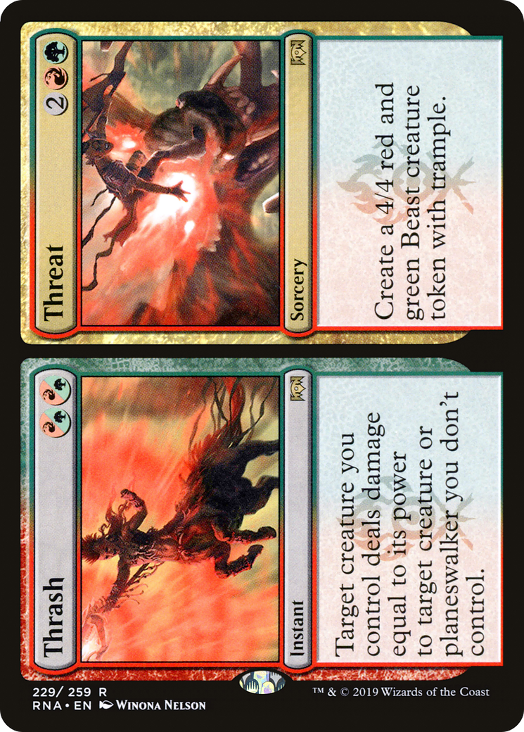Thrash // Threat (229) Foil - Ravnica Allegiance