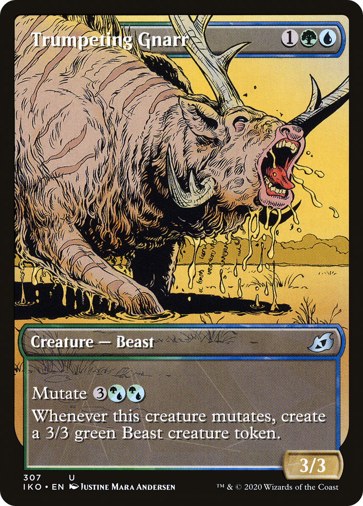 Trumpeting Gnarr (Showcase) (307) Foil - Ikoria: Lair of Behemoths