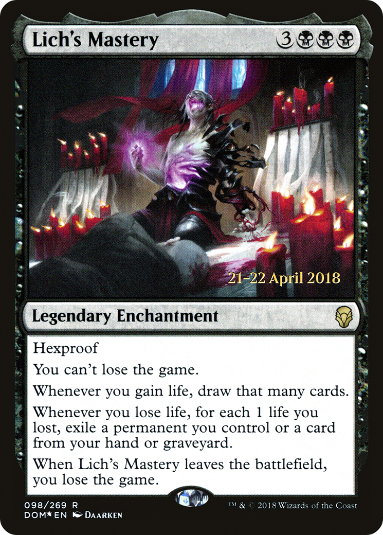 Lich's Mastery (98s) Foil - Dominaria Promos