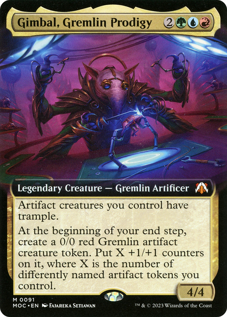 Gimbal, Gremlin Prodigy (Extended Art) (091) Foil - March of the Machine Commander