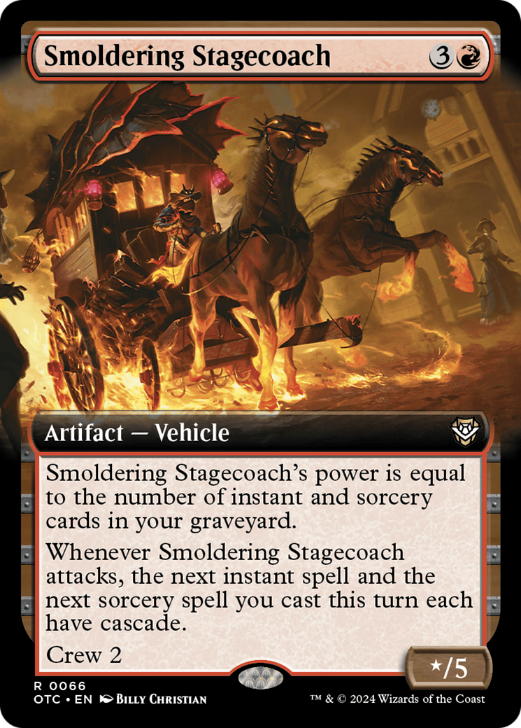 Smoldering Stagecoach (Extended Art) (066) - Outlaws of Thunder Junction Commander