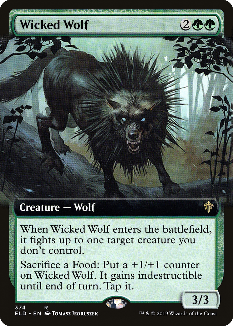 Wicked Wolf (Extended Art) (374) Foil - Throne of Eldraine