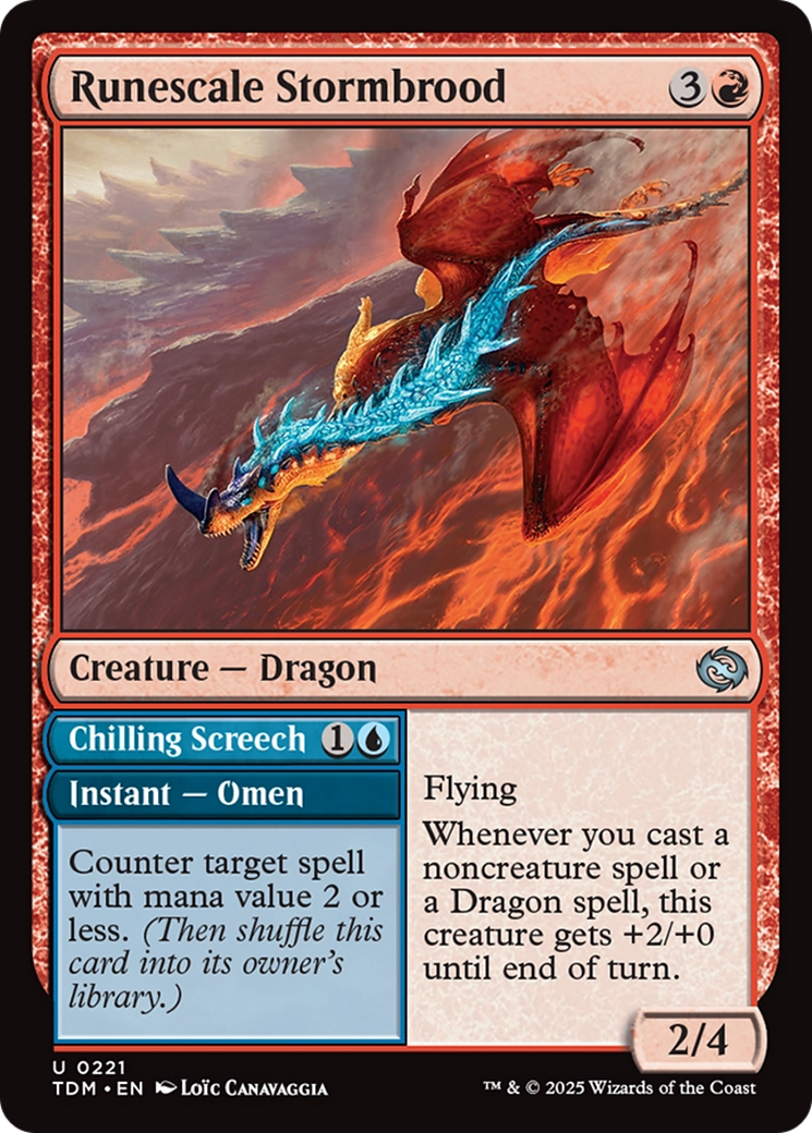 Runescale Stormbrood // Chilling Screech (221) Foil - Tarkir: Dragonstorm