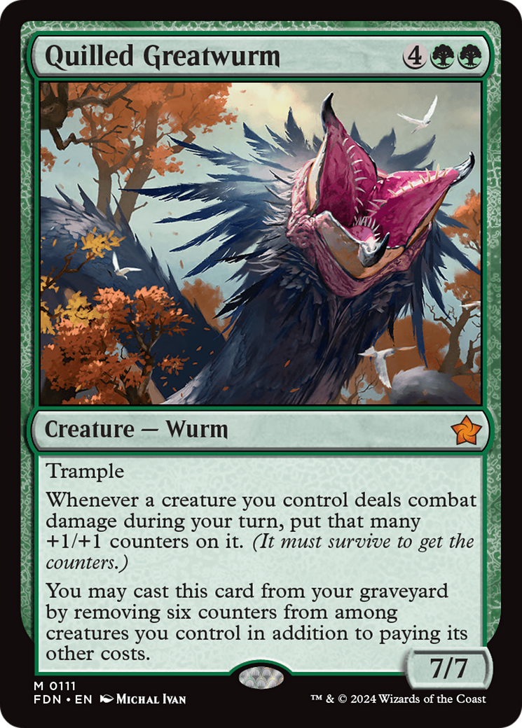 Quilled Greatwurm (111) Foil - Foundations
