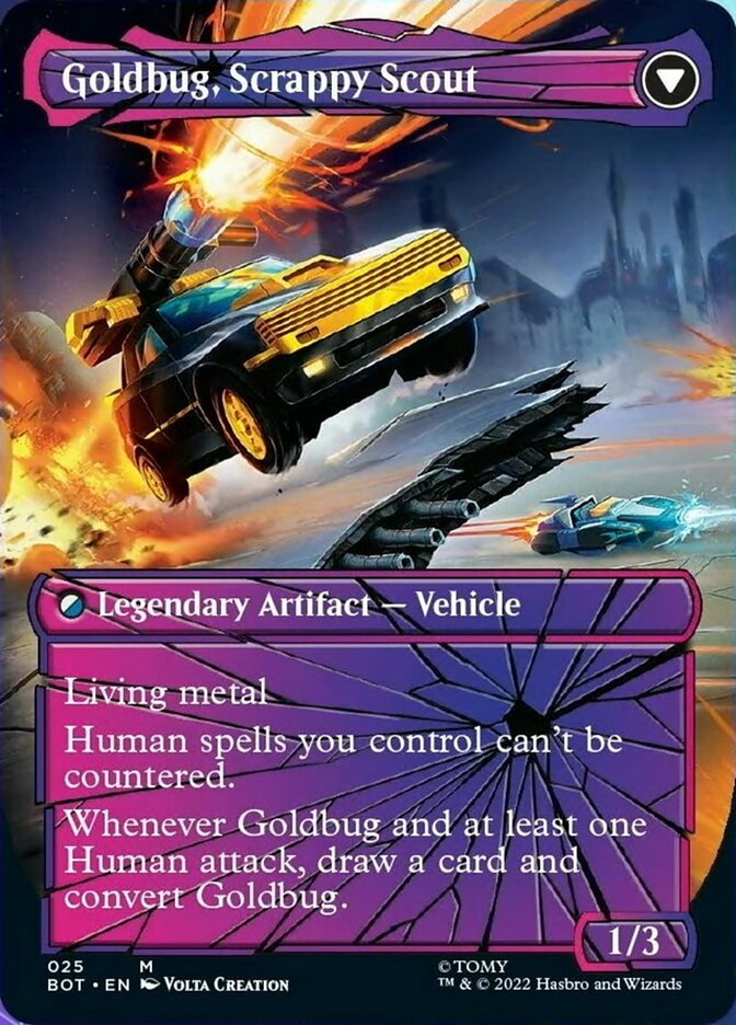Goldbug, Humanity's Ally // Goldbug, Scrappy Scout (Shattered Glass) (025) Foil - Transformers