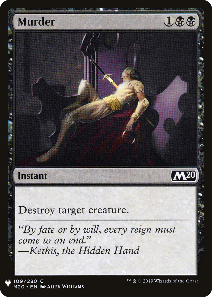 Murder (M20-109) - The List
