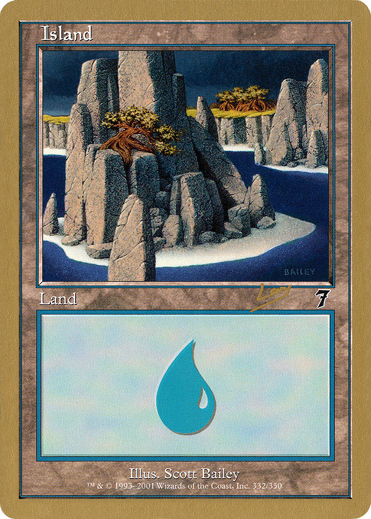 Island (332) - 2002 Raphael Levy (7ED) (Retro) - World Championship Decks 2002