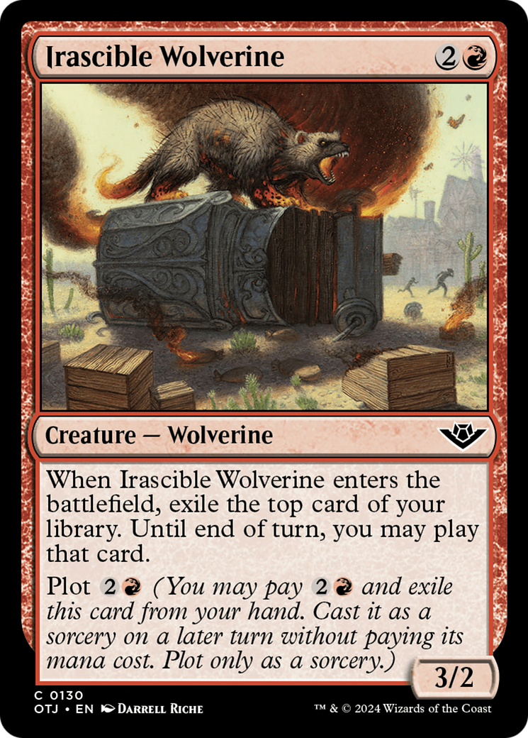 Irascible Wolverine (130) Foil - Outlaws of Thunder Junction