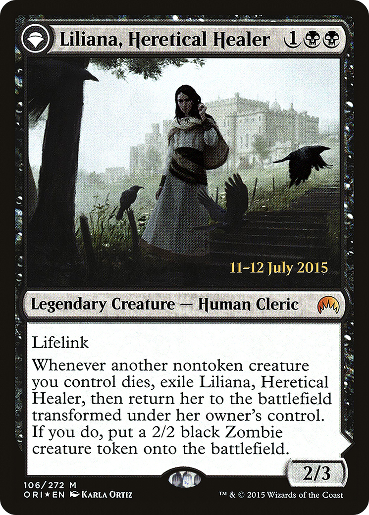 Liliana, Heretical Healer // Liliana, Defiant Necromancer (106s) Foil - Magic Origins Promos