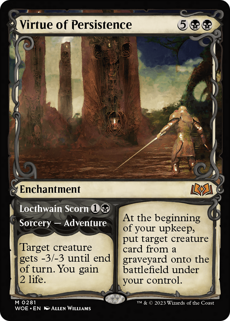 Virtue of Persistence // Locthwain Scorn (Showcase) (281) Foil - Wilds of Eldraine