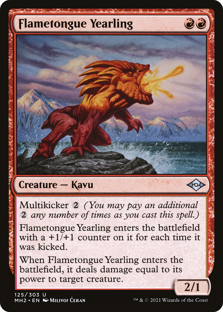 Flametongue Yearling (125) Foil - Modern Horizons 2