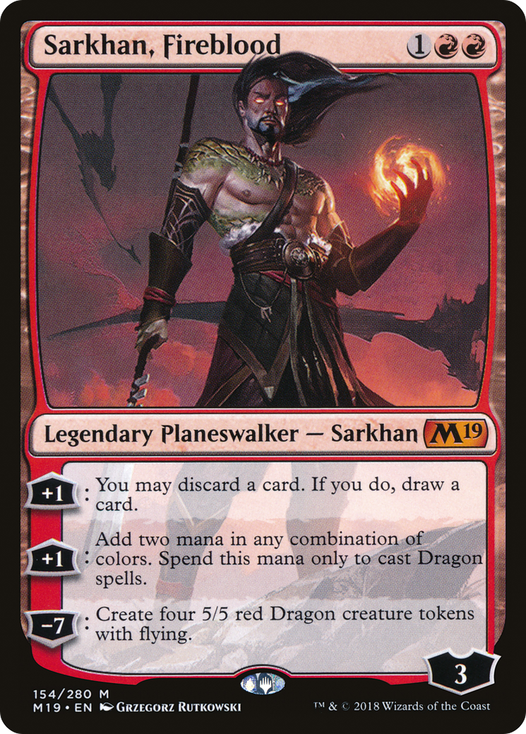 Sarkhan, Fireblood (154) - Core Set 2019