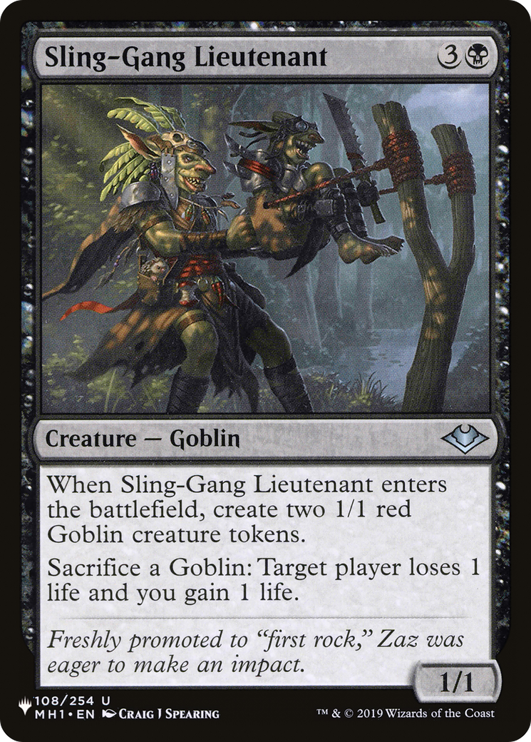 Sling-Gang Lieutenant (MH1-108) - The List