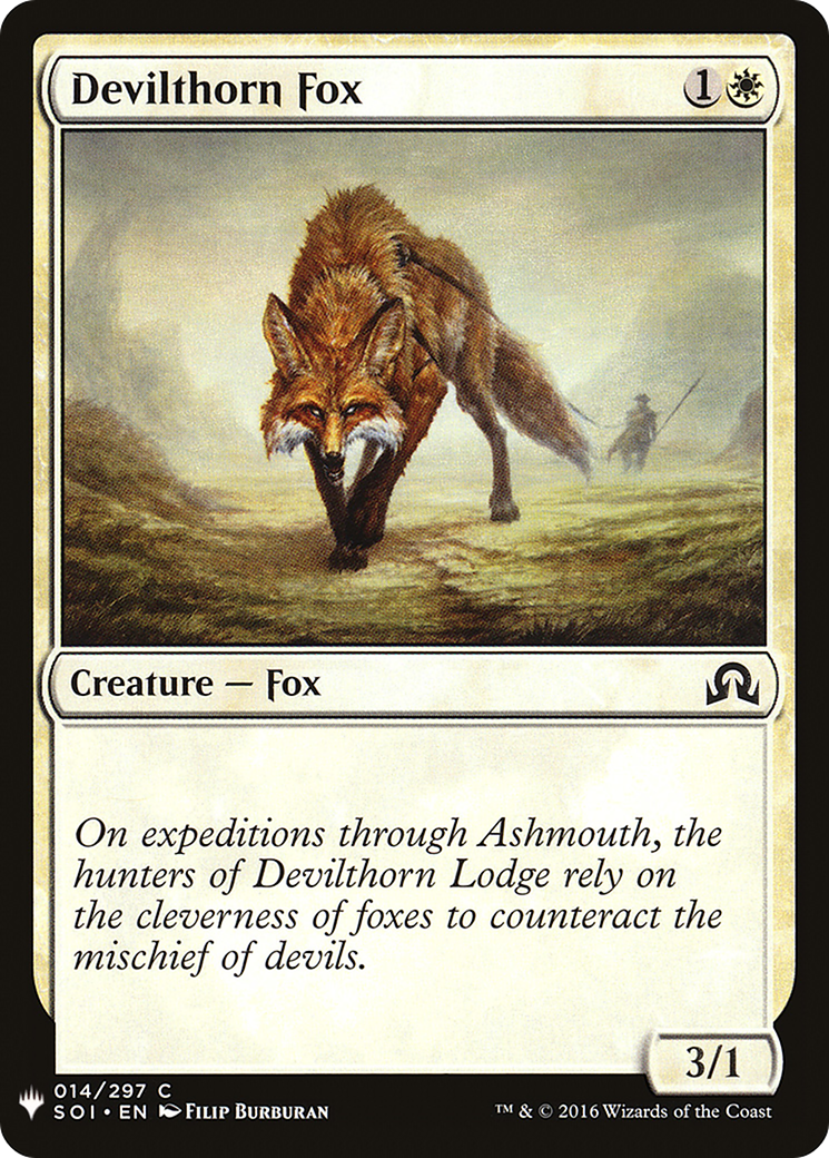 Devilthorn Fox (SOI-14) - The List