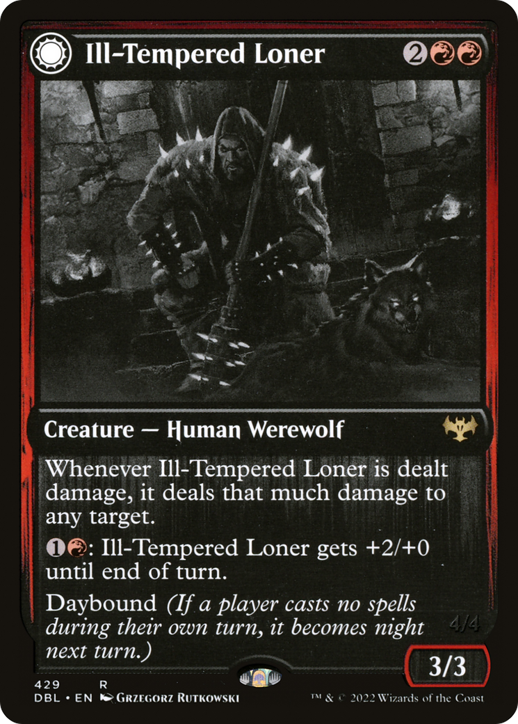 Ill-Tempered Loner // Howlpack Avenger (429) Foil - Innistrad: Double Feature