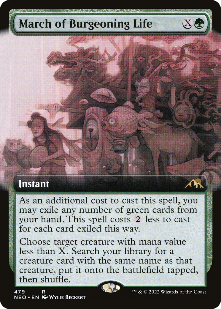 March of Burgeoning Life (Extended Art) (479) Foil - Kamigawa: Neon Dynasty