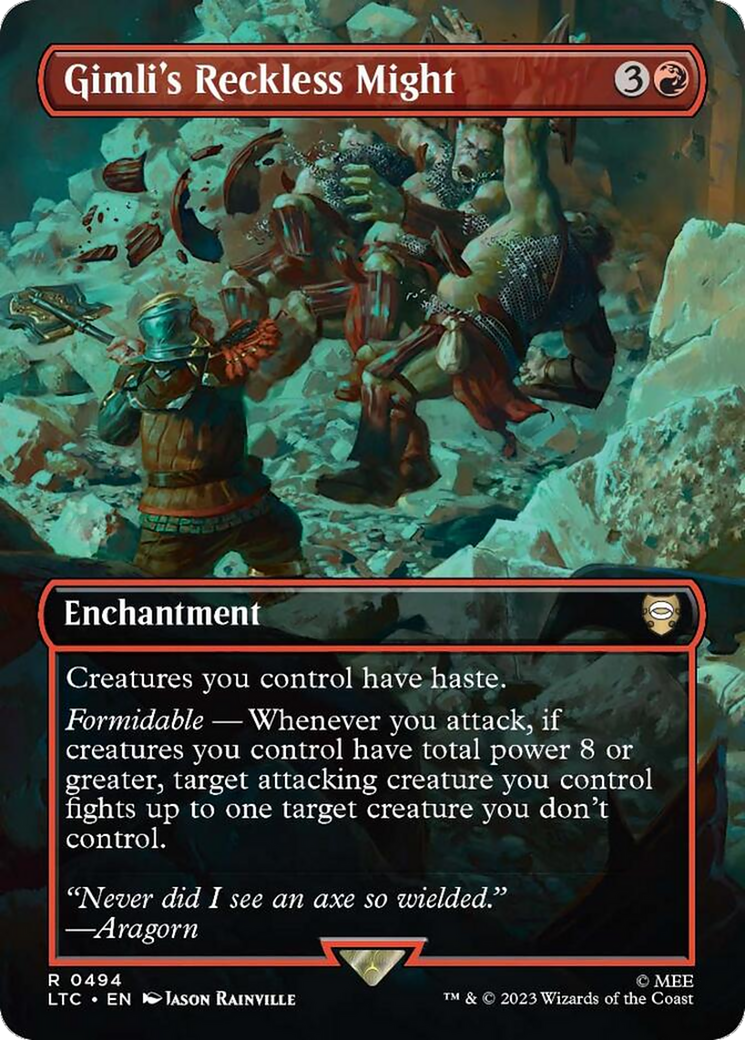 Gimli's Reckless Might (Borderless) (494) Foil - Tales of Middle-earth Commander