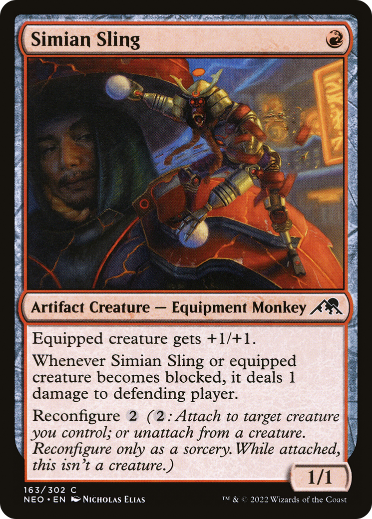 Simian Sling (163) Foil - Kamigawa: Neon Dynasty