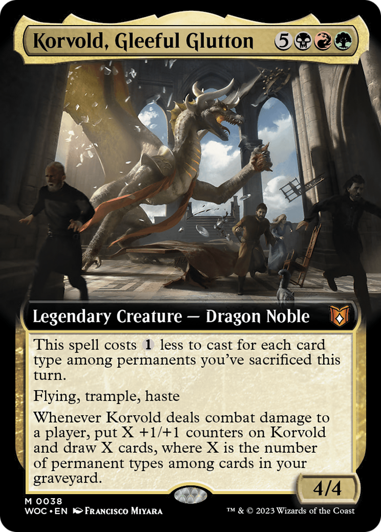 Korvold, Gleeful Glutton (Extended Art) (038) Foil - Wilds of Eldraine Commander