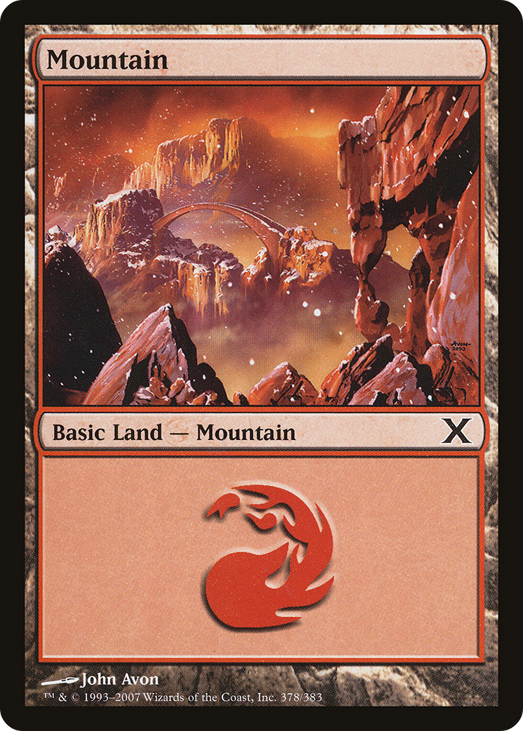 Mountain (378) Foil - Tenth Edition