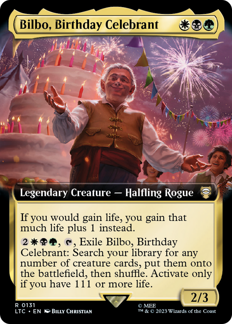 Bilbo, Birthday Celebrant (Extended Art) (131) - Tales of Middle-earth Commander