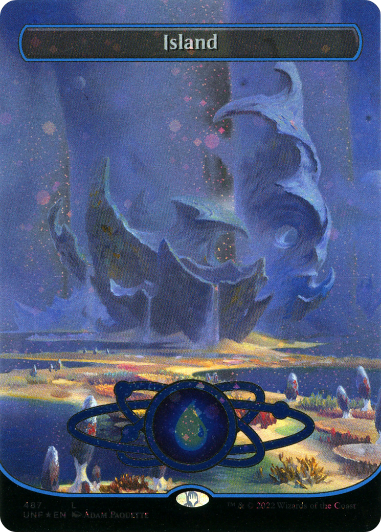 Island (Borderless) (Galaxy Foil) (487) Foil - Unfinity