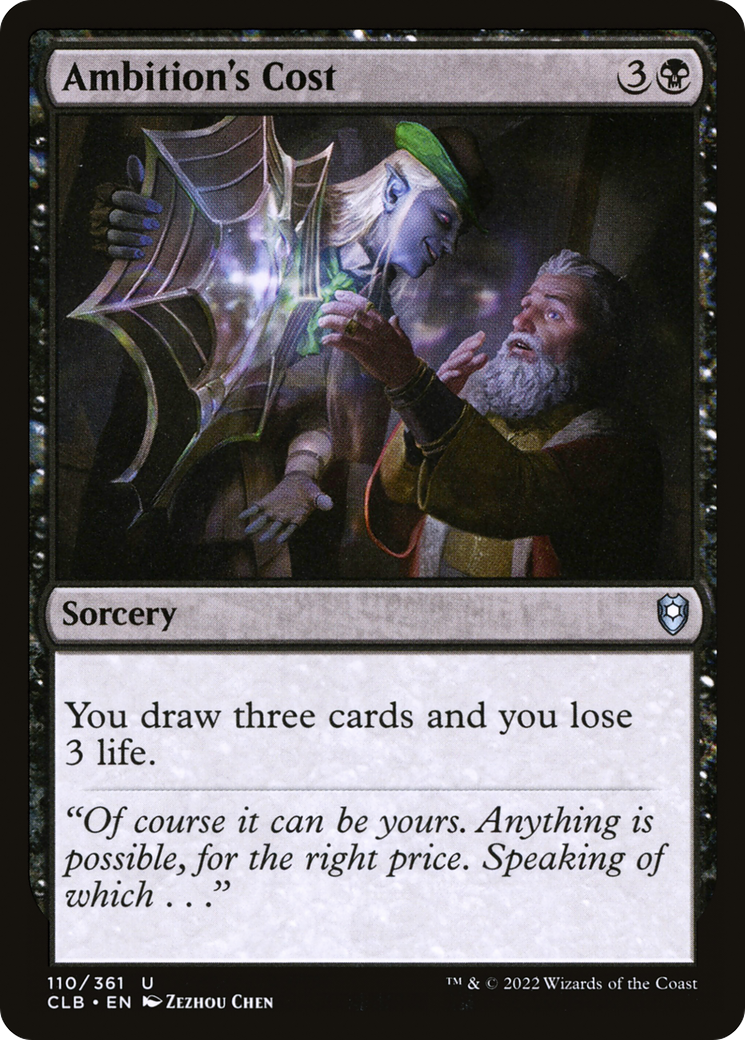 Ambition's Cost (110) Foil - Commander Legends: Battle for Baldur's Gate