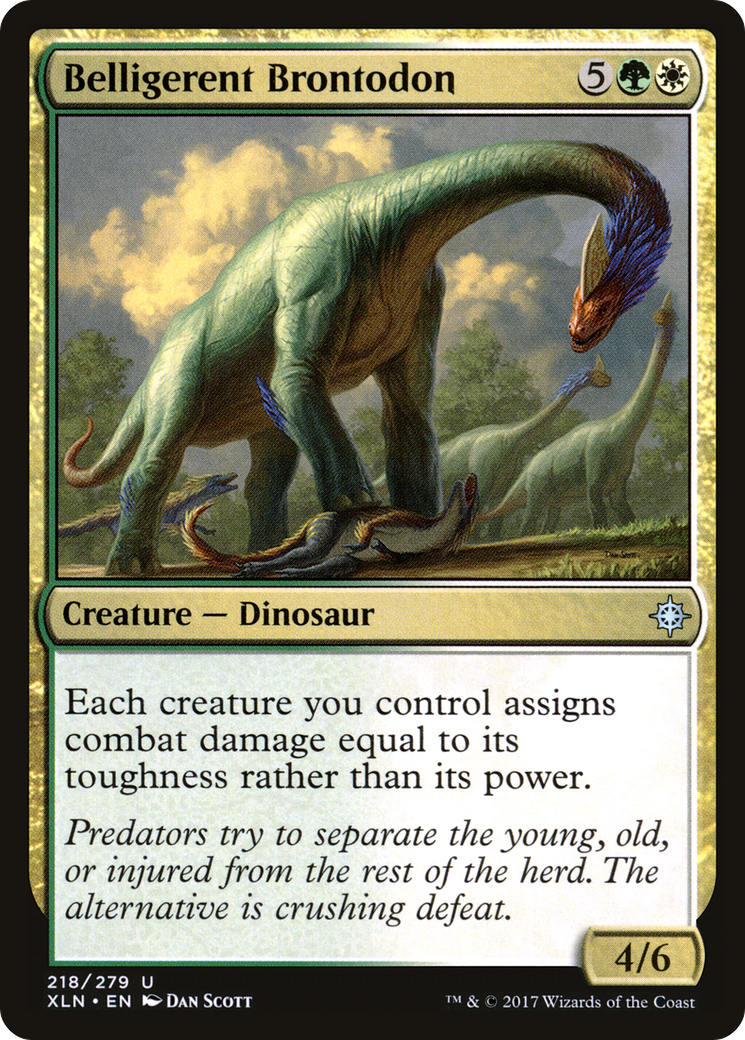 Belligerent Brontodon (218) - Ixalan
