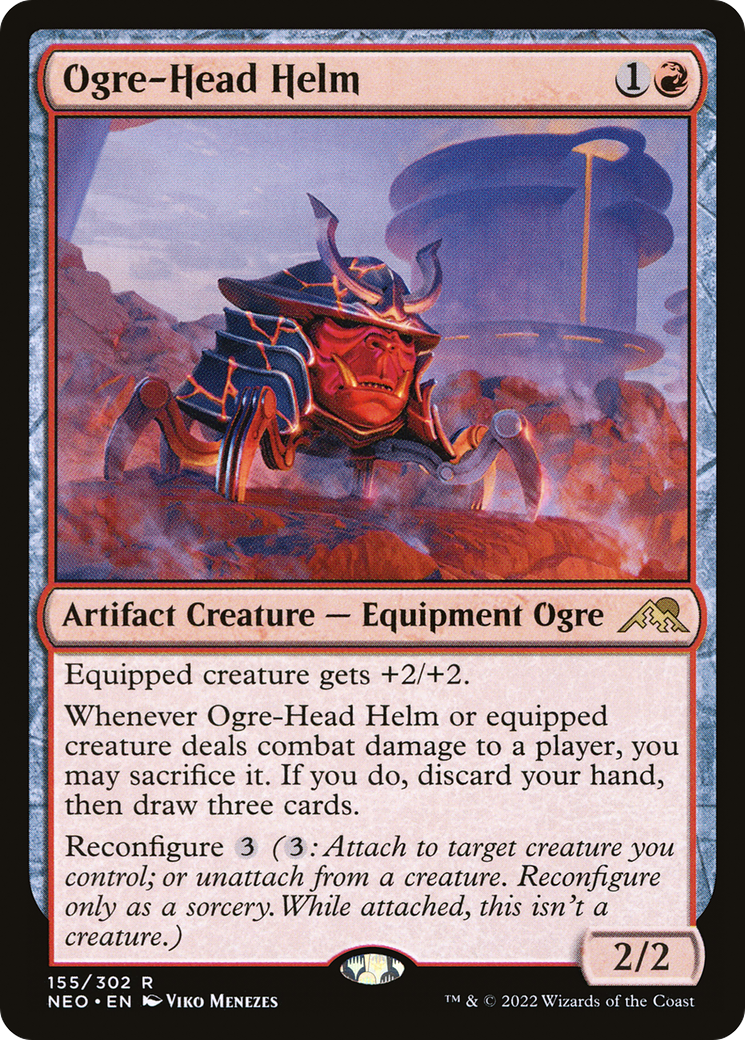 Ogre-Head Helm (155) Foil - Kamigawa: Neon Dynasty