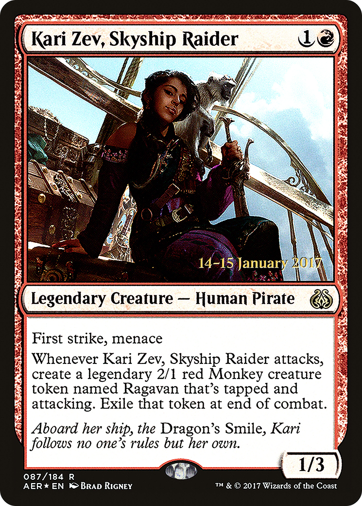 Kari Zev, Skyship Raider (87s) Foil - Aether Revolt Promos