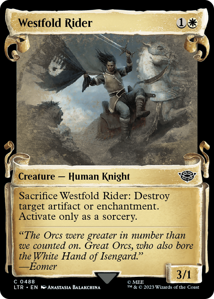 Westfold Rider (Showcase Scrolls) (Showcase) (488) Foil - The Lord of the Rings: Tales of Middle-earth